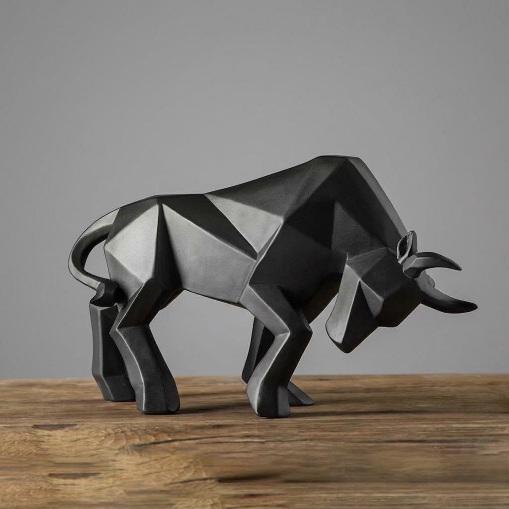 Decorative Figurines | Elegant Sculptural Charging Bull Figurine for a Touch of Artistic Flair - Luxyecs