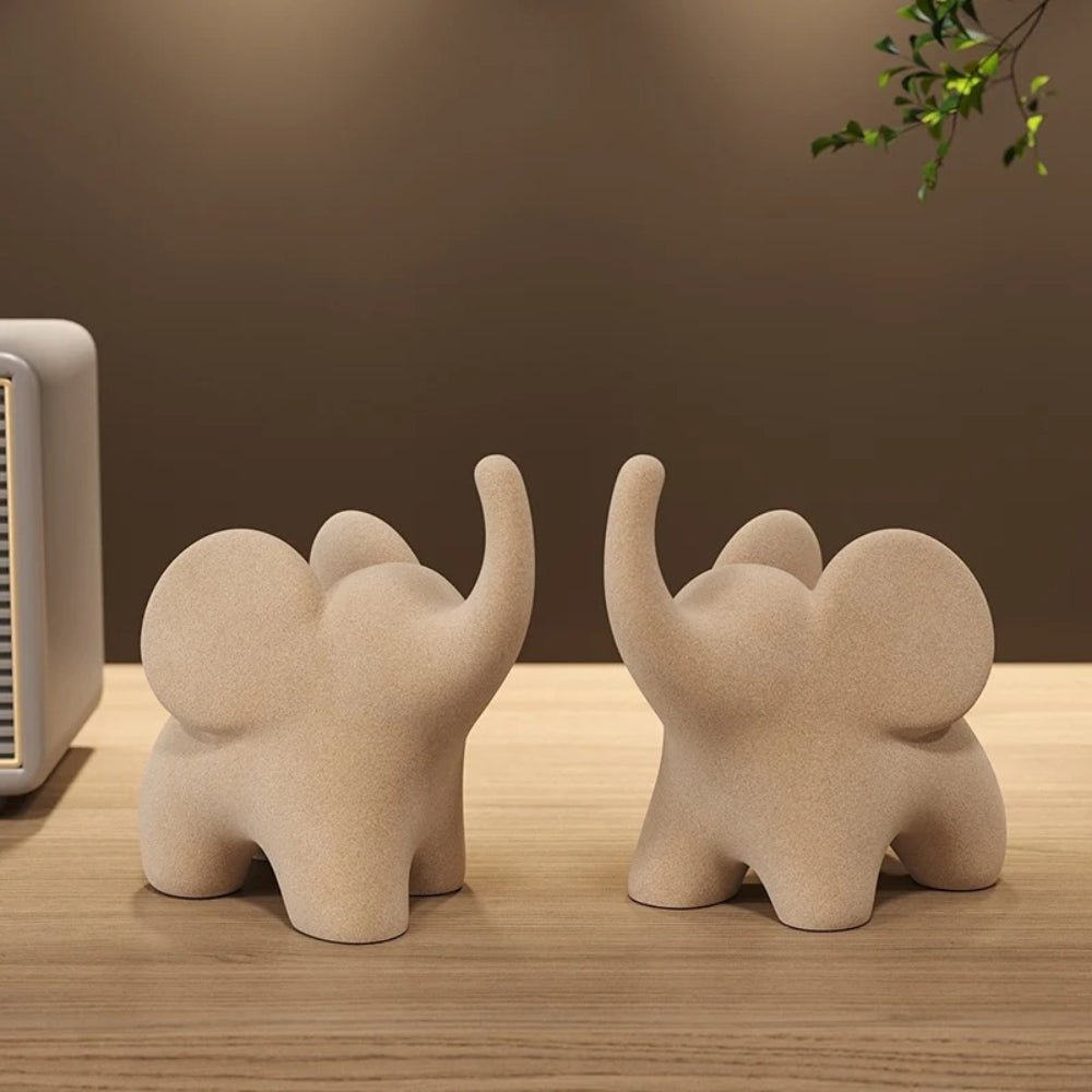 Decorative Figurines | Unique Resin Elephant Sculpture for a Whimsical Touch - Luxyecs