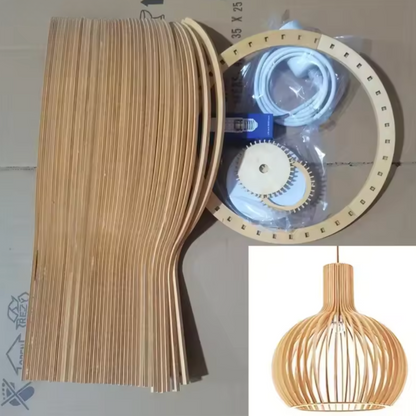 Rustic Wooden Pendant Lamp | Holland Design for Cozy and Elegant Home Decor