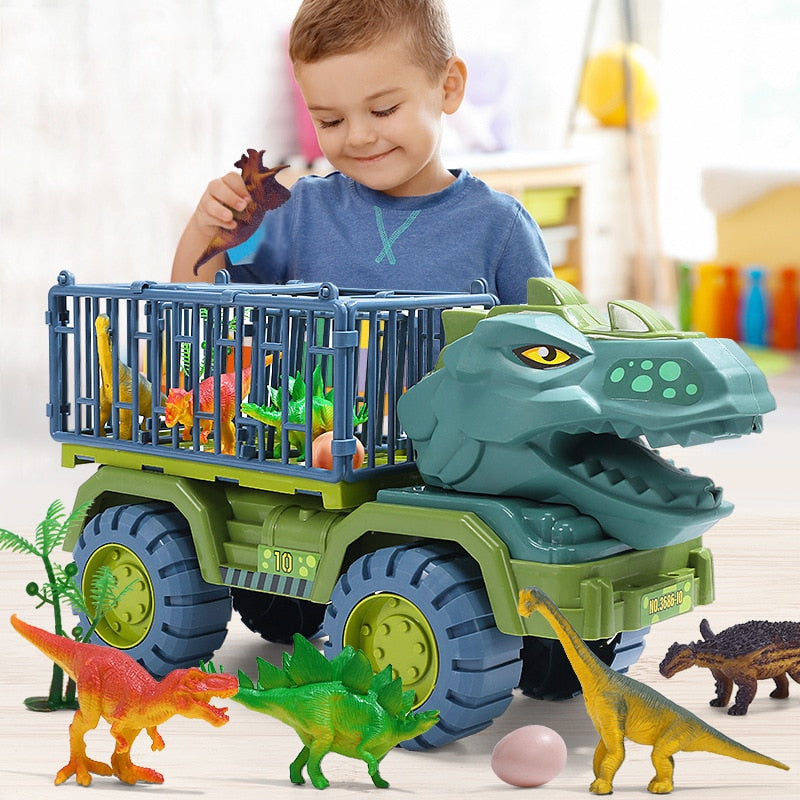 Kids Dinosaur Toy Truck Playset | Adventure Truck with Dinosaurs