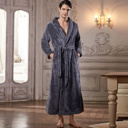 Men’s Extra Long Bathrobe | Thermal Winter Robe