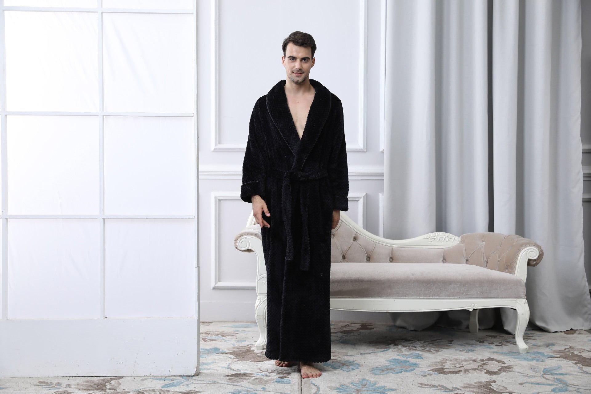 Men’s Extra Long Bathrobe | Thermal Winter Robe