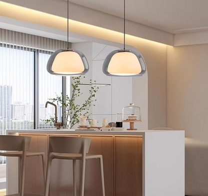 Modern Glass Pendant Light | Milk Glass Hanging Lamp