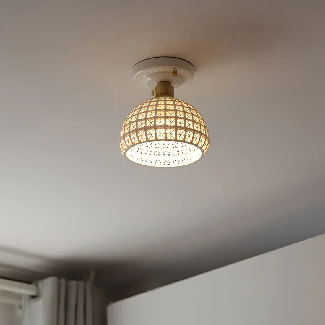 Nordic Ceramic Ceiling Lamp with Warm Glow