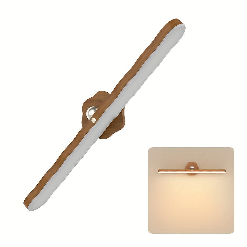 Long Bar Wall Light | Contemporary Wooden LED Sconce