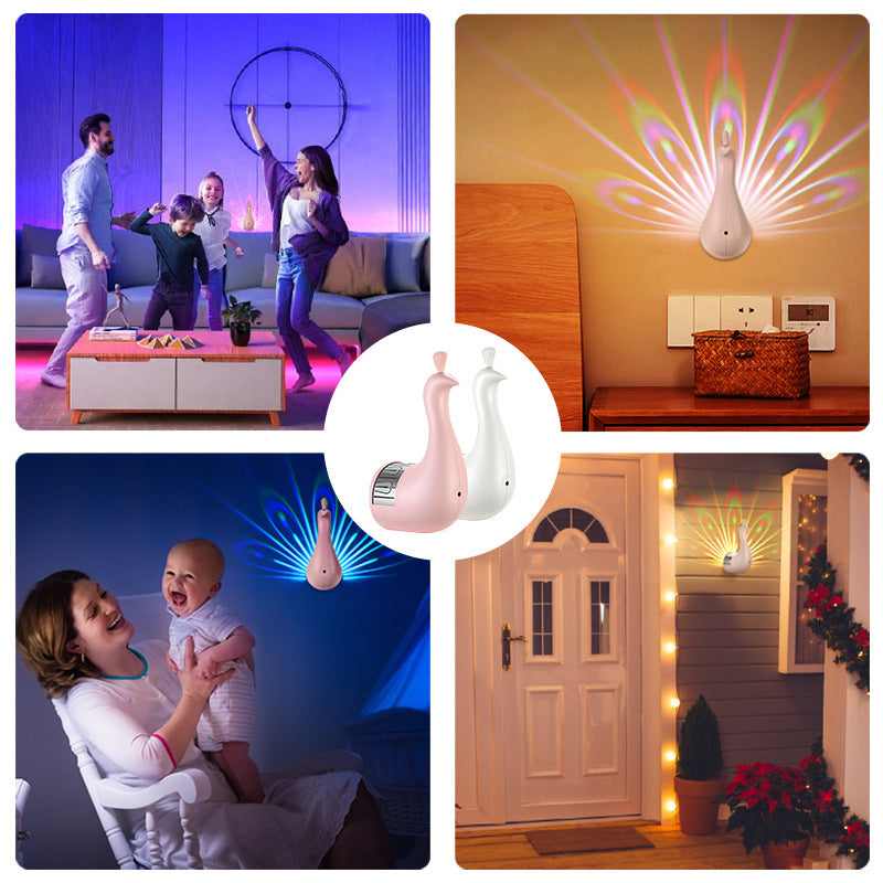 Peacock LED Night Lamp | Vibrant Wall