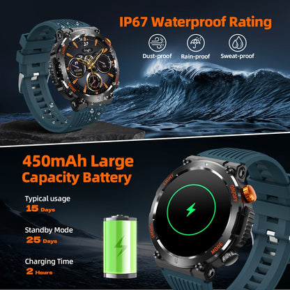 Men’s Outdoor Smartwatch | Compass and LED Flashlight Watch