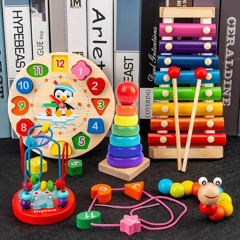 Montessori Toy Set | Wooden Learning Toy for Motor Skills & Sensory Development