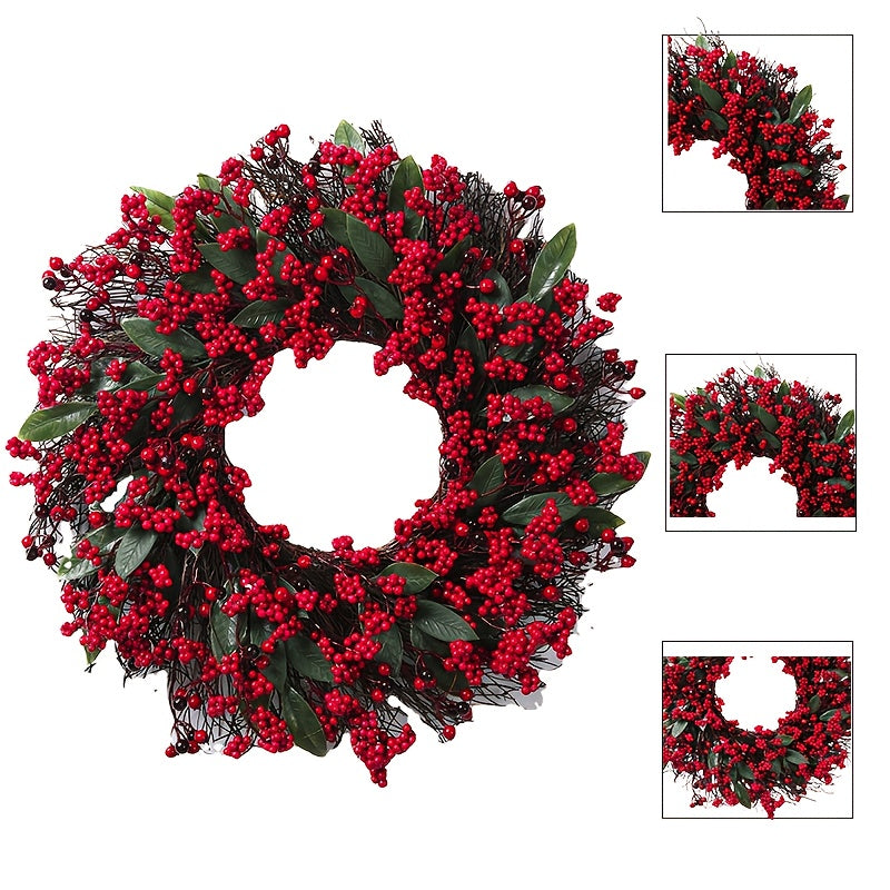 Christmas Door Wreath | Red Berry Holiday Decoration