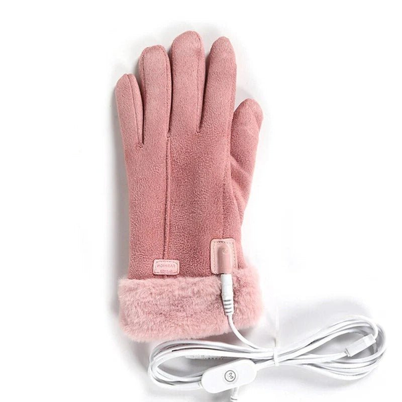 Electric Heated Pink Women Gloves | USB Hand Warming Gloves - Luxyecs