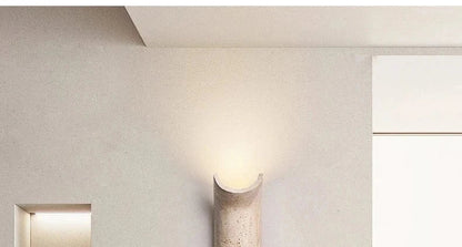 Stone LED Wall Sconce | Minimalist Travertine Indoor Lighting