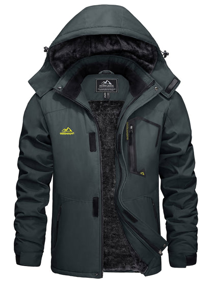 Men’s Winter Jacket | Outdoor Hooded Fleece-Lined Coat