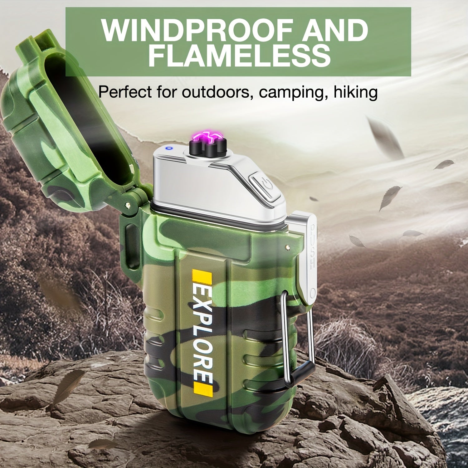 Rechargeable Dual Arc Lighter | Type-C Outdoor Design