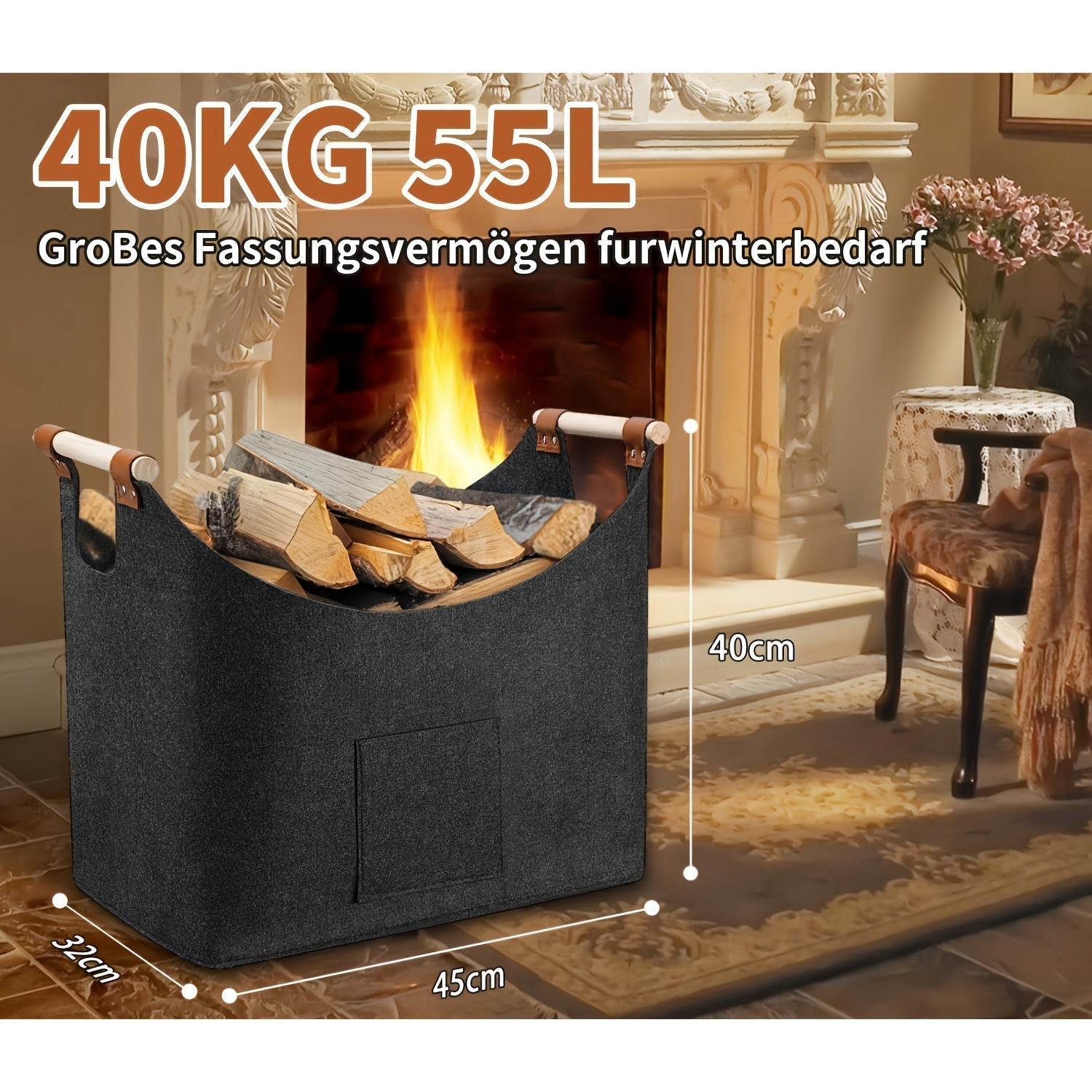 Firewood Log Carrier | Indoor Storage Holder - Luxyecs