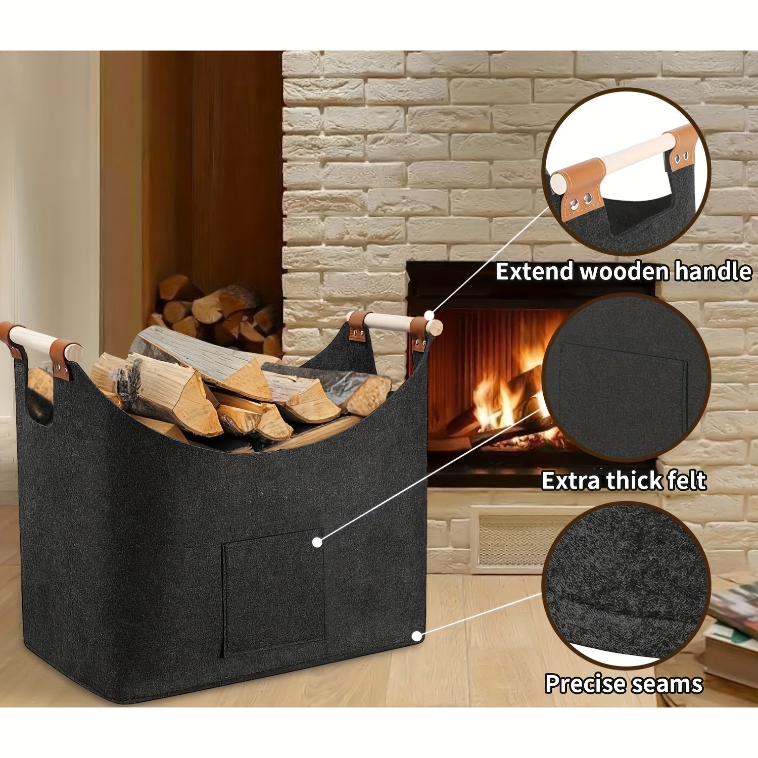 Firewood Log Carrier | Indoor Storage Holder - Luxyecs