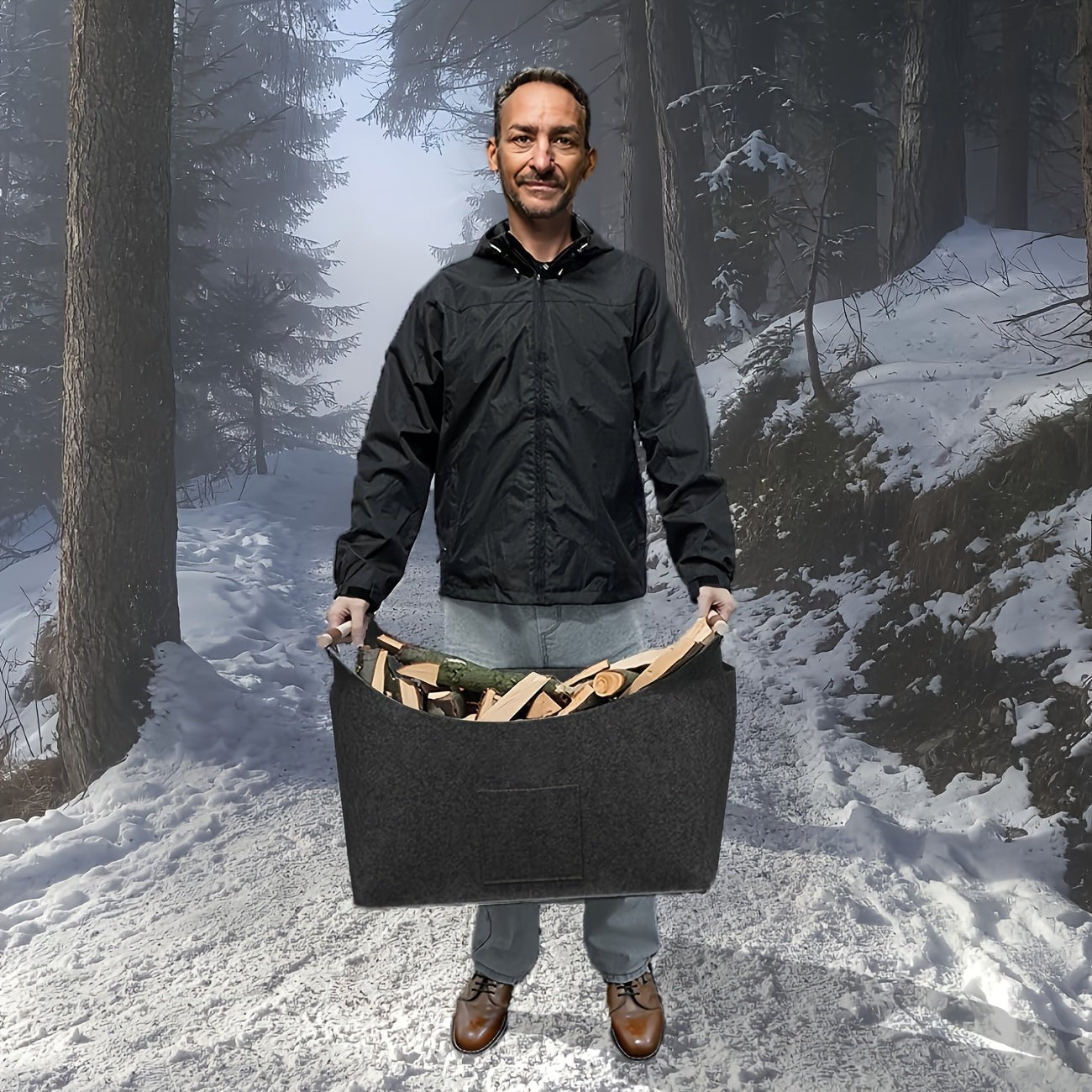 Firewood Log Carrier | Indoor Storage Holder - Luxyecs