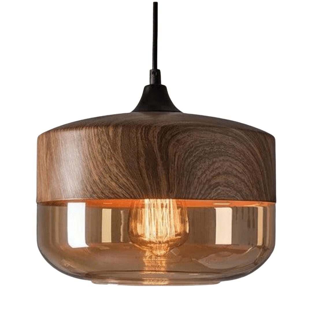 Hanging Ceiling Light Darkbrown Japandi | Interior Decor Lighting - Luxyecs