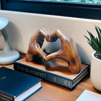 Heart Shape Hand Statue | Artistic Home Ornament - Luxyecs