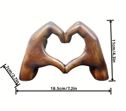 Heart Shape Hand Statue | Artistic Home Ornament - Luxyecs