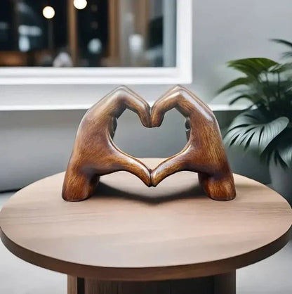 Heart Shape Hand Statue | Artistic Home Ornament - Luxyecs