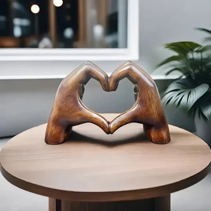 Heart Shape Hand Statue | Artistic Home Ornament - Luxyecs