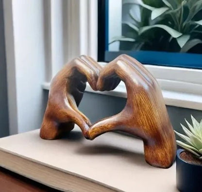 Heart Shape Hand Statue | Artistic Home Ornament - Luxyecs
