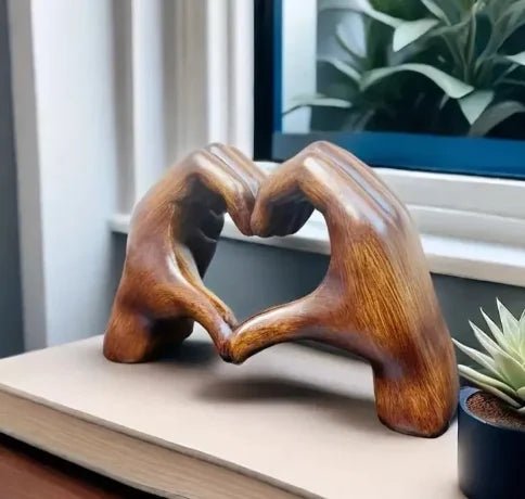 Heart Shape Hand Statue | Artistic Home Ornament - Luxyecs