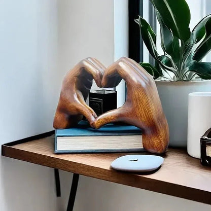 Heart Shape Hand Statue | Artistic Home Ornament - Luxyecs