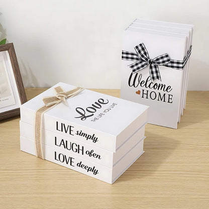Home Decor | Charming Rustic Book Stack for Elegant Shelving - Luxyecs