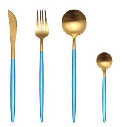 Cutlery Set | 24-Piece Stainless Steel Cutlery Collection in Gold and Silver