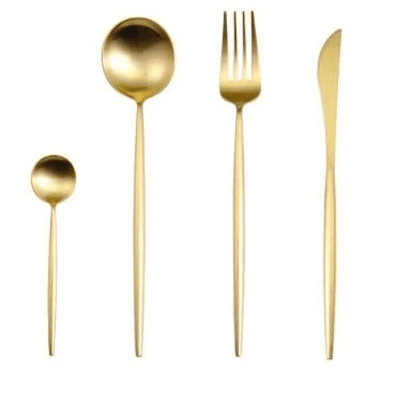 Cutlery Set | 24-Piece Stainless Steel Cutlery Collection in Gold and Silver