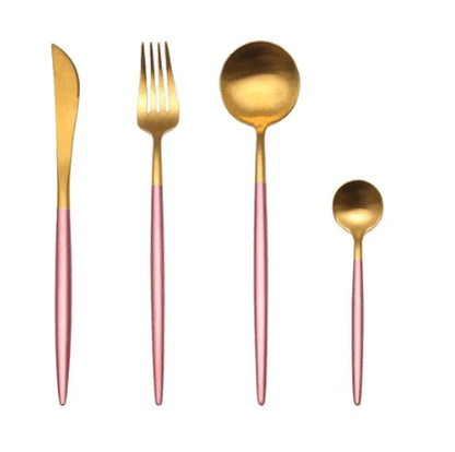 Cutlery Set | 24-Piece Stainless Steel Cutlery Collection in Gold and Silver