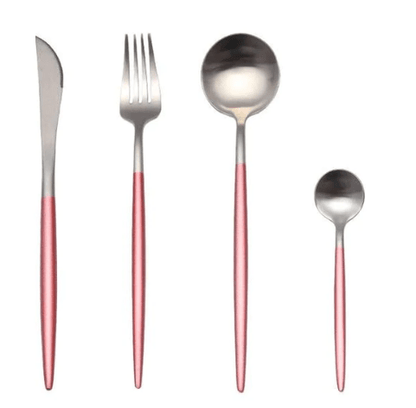 Cutlery Set | 24-Piece Stainless Steel Cutlery Collection in Gold and Silver