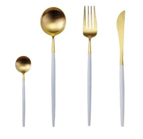 Cutlery Set | 24-Piece Stainless Steel Cutlery Collection in Gold and Silver