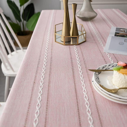 Table Accessories | Stylish Cotton and Linen Tablecloth with Tassel Edges