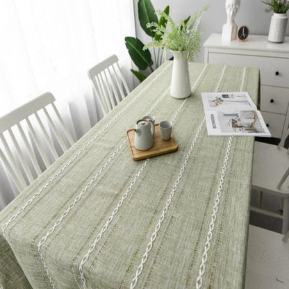 Table Accessories | Stylish Cotton and Linen Tablecloth with Tassel Edges