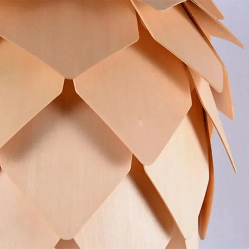 Wooden Pinecone Pendant Lamp