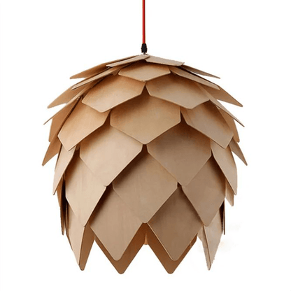 Wooden Pinecone Pendant Lamp