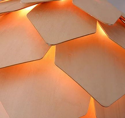 Wooden Pinecone Pendant Lamp