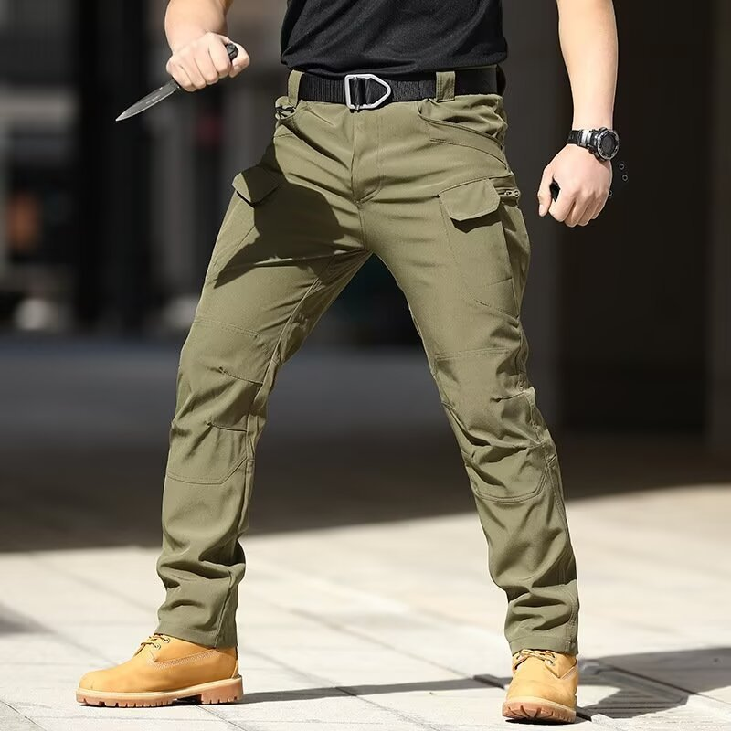 Men's Utility Trousers - Slim Cut Cargo-Style Pants