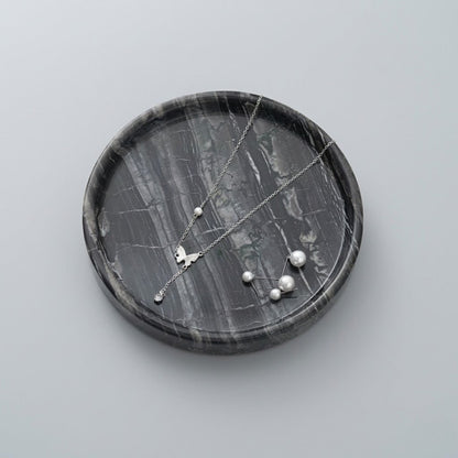 Jewellery Tray | Elegant Circular Black Marble for Organised Luxury - Luxyecs