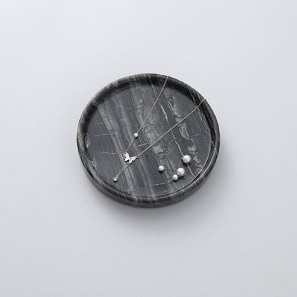 Jewellery Tray | Elegant Circular Black Marble for Organised Luxury - Luxyecs