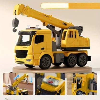 Kids Construction Crane Truck Toy | Realistic Lift Action - Luxyecs