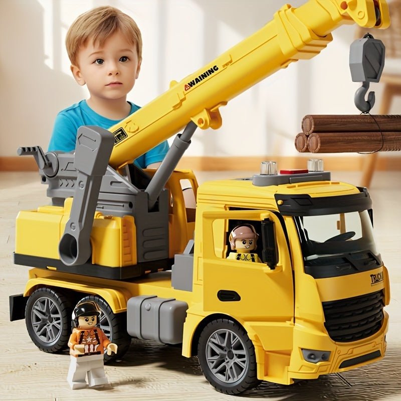 Kids Construction Crane Truck Toy | Realistic Lift Action - Luxyecs
