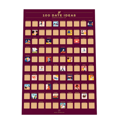 100 Date Ideas Poster – Fun and Creative Date Ideas to Try