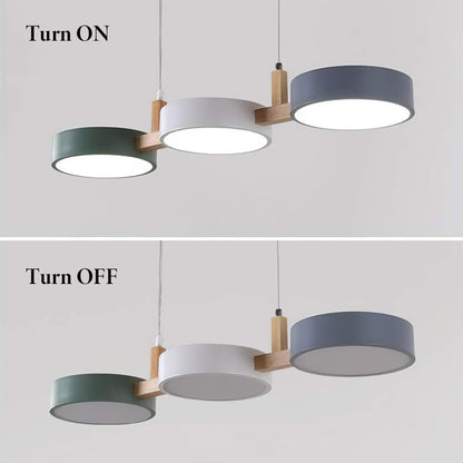 Scandinavian Style Cylinder Pendant Light | Metal and Wood Delira Hanging Lamp