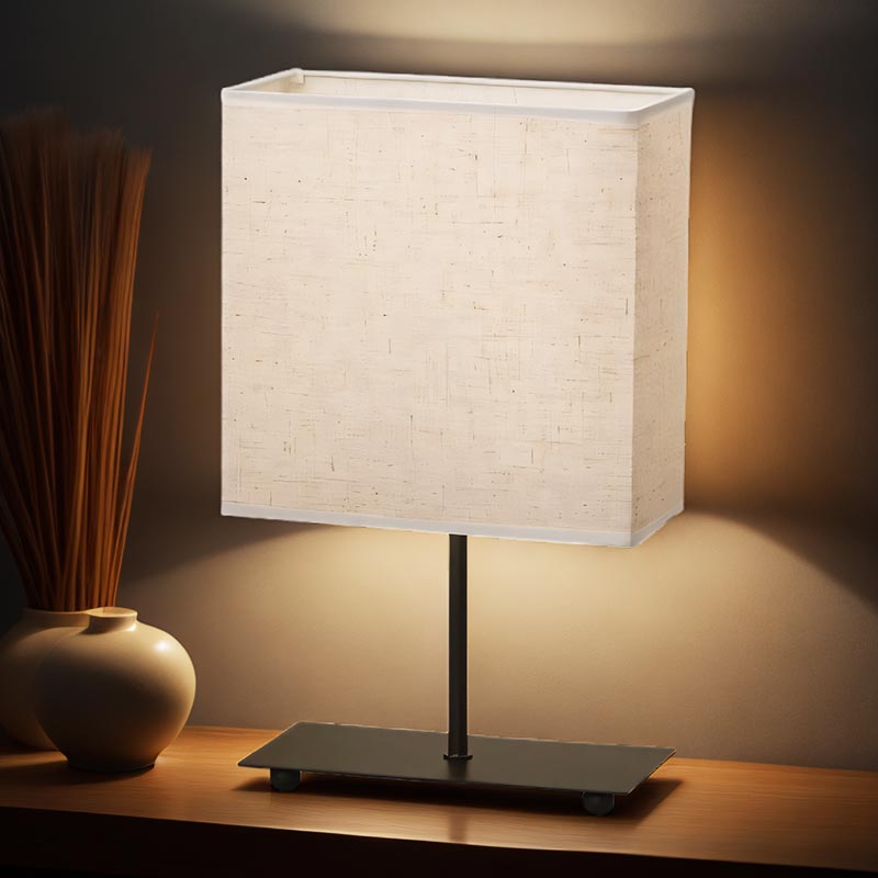 White Square Shade Bedside Lamp – Practical & Elegant Adjustable Lighting