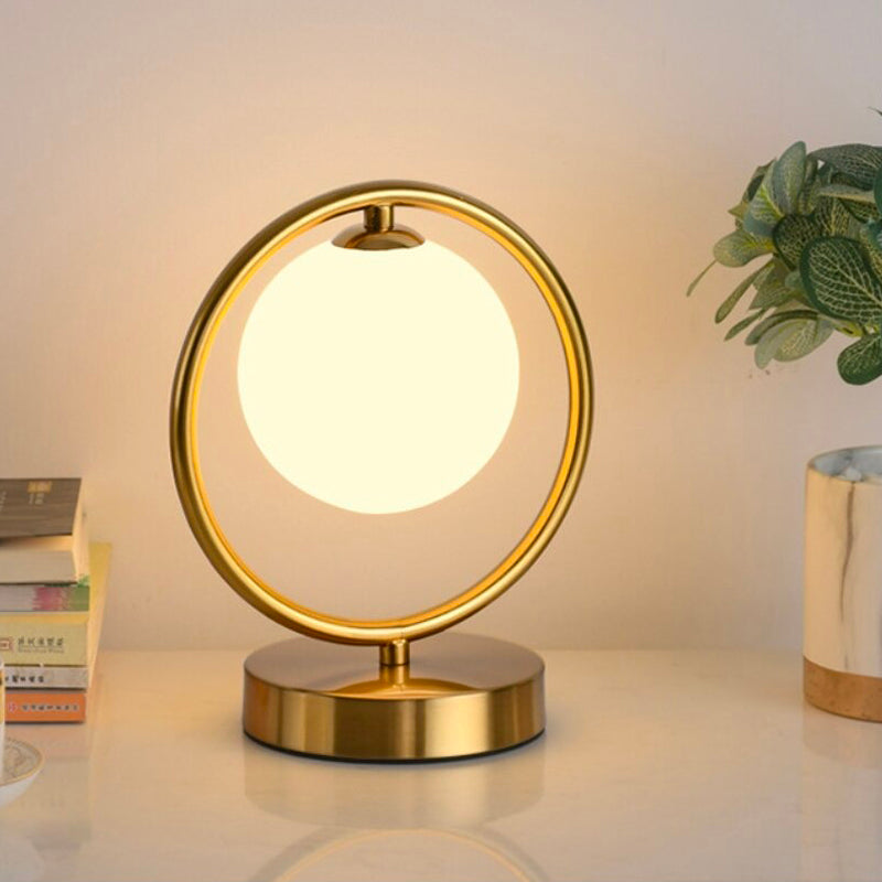 Golden metal ball bedside lamp