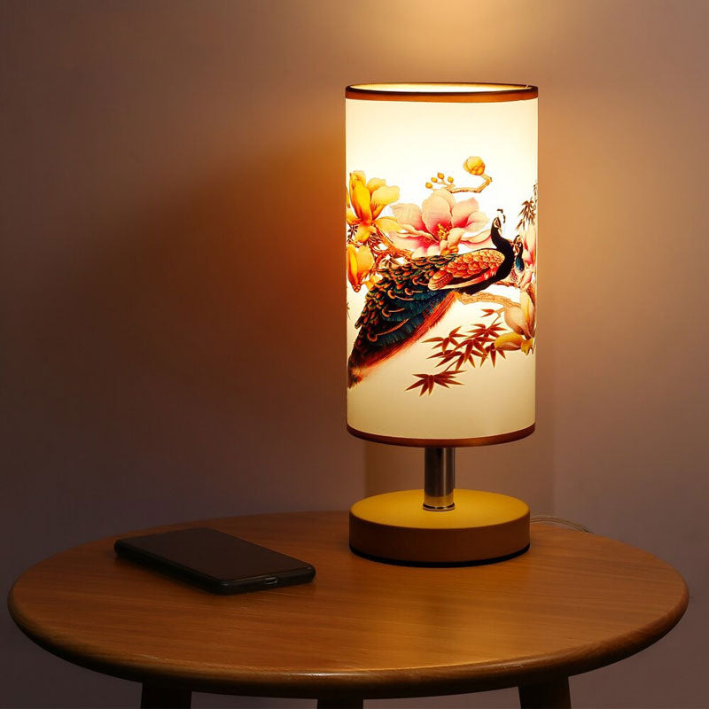 Round Japanese Scandinavian bedside lamp