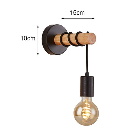 Black industrial wall bedside lamp